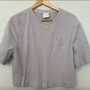 Varley Cropped Pocket T Shirt Mesh Perforated Size Small Beige Crop Top